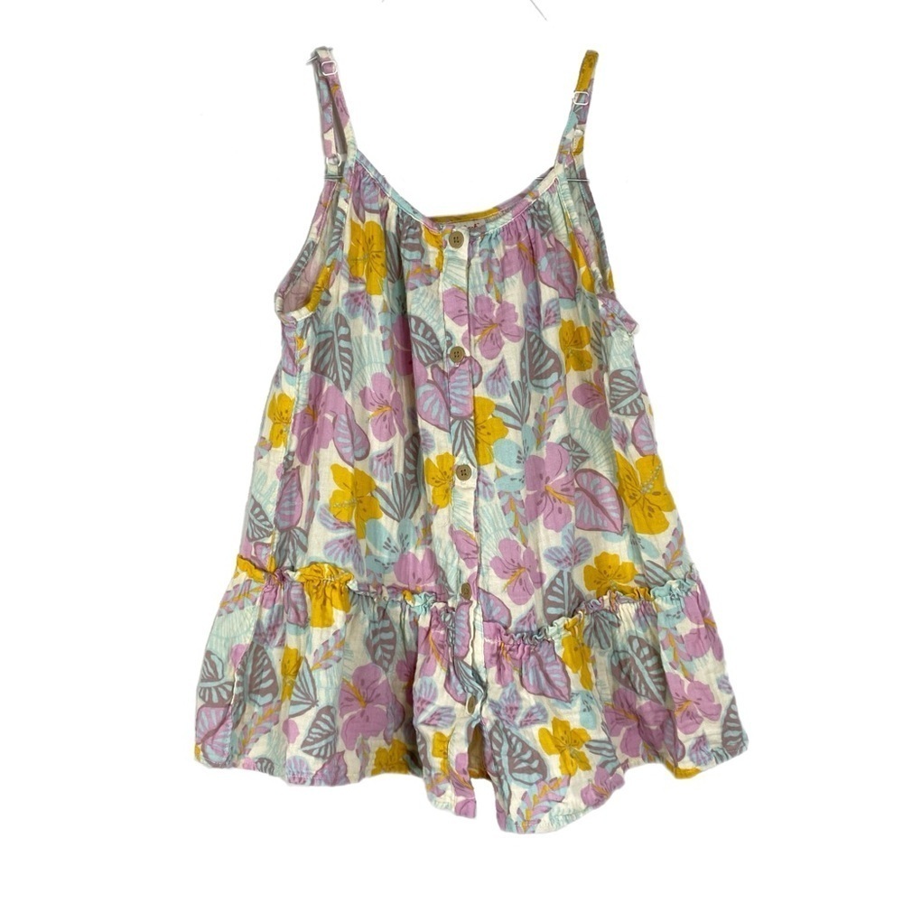 Cat & Jack Tropical Floral Strappy Ruffle Babydoll Tank